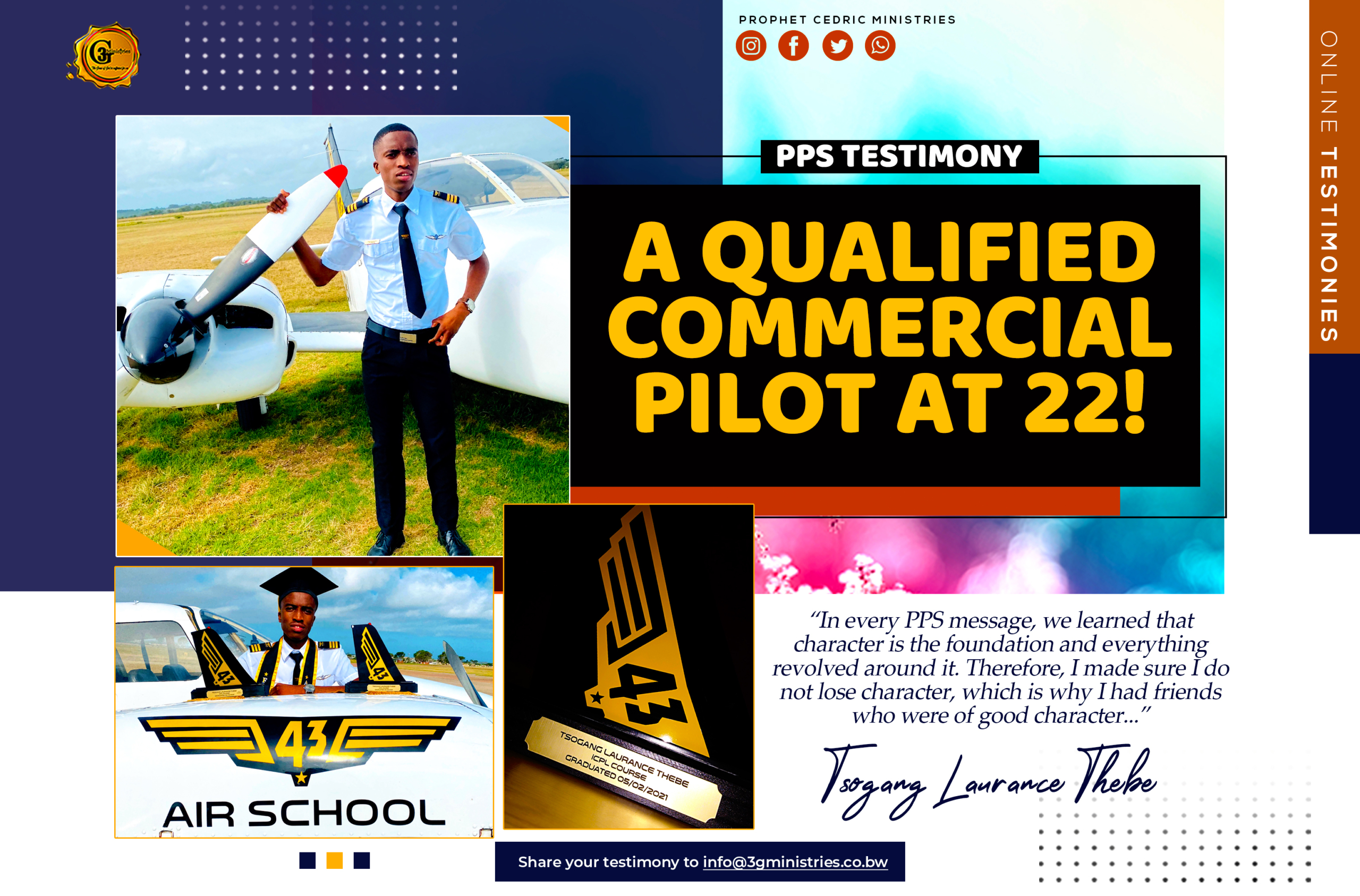 A QUALIFIED COMMERCIAL PILOT AT 22!
